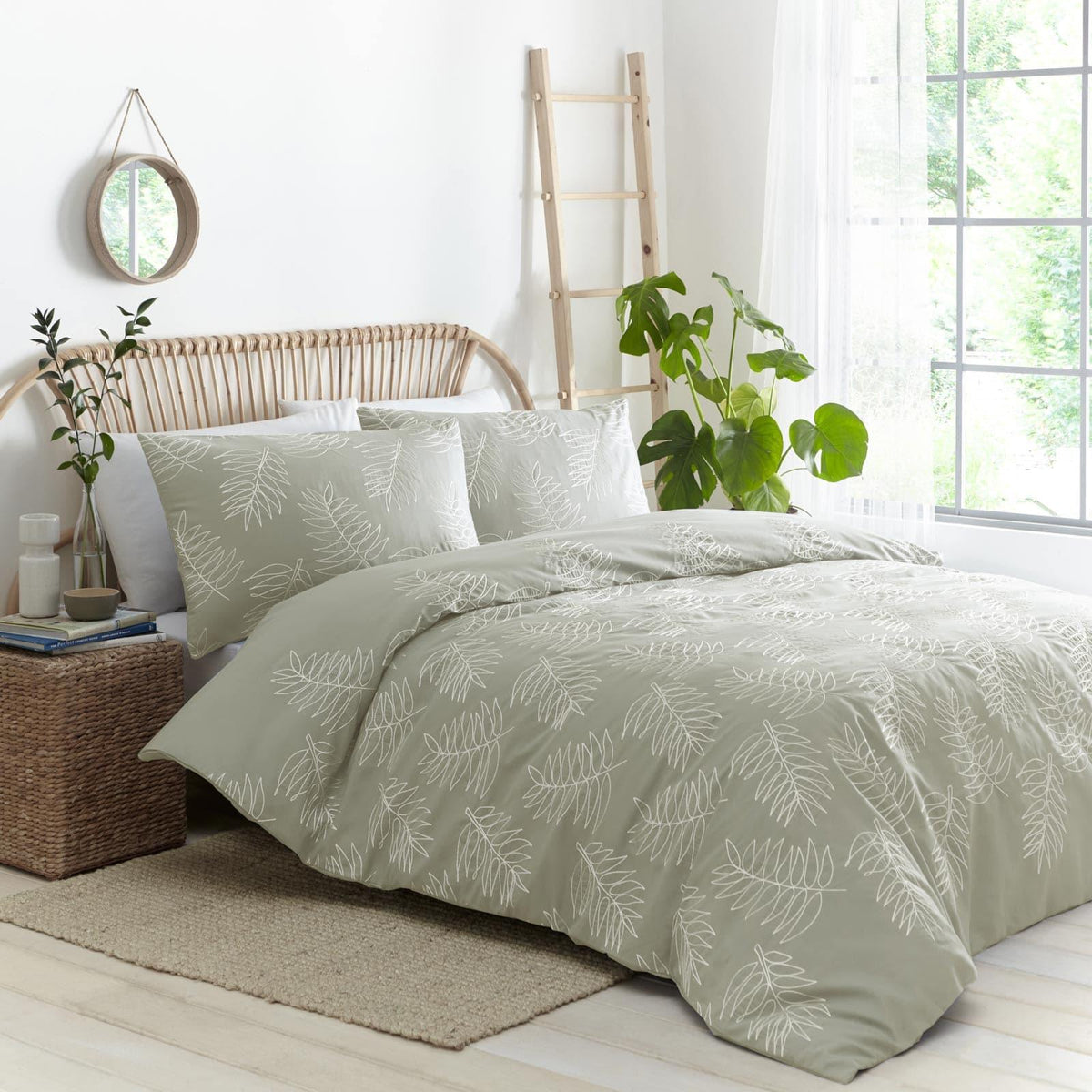 Palma Embroidered Sage Green Duvet Cover Set Ideal Explore a wide range of  possibilities: Explore our wide choice